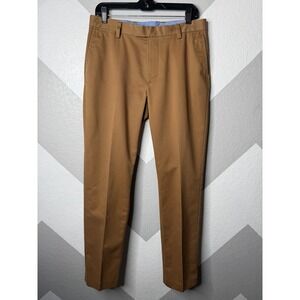 Charles Tyrwhitt Men's Tan Chino Pants 32x30 Extra Slim Fit Non Iron Pleated